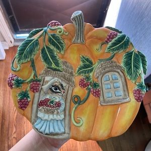 Vintage Fitz and Floyd It’s Harvest Time Decor Pumpkin Plate